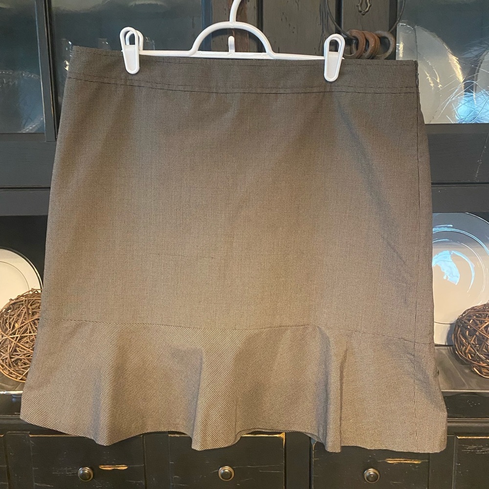 ANN TAYLOR LOFT 100% Linen Pencil Skirt Brown 12